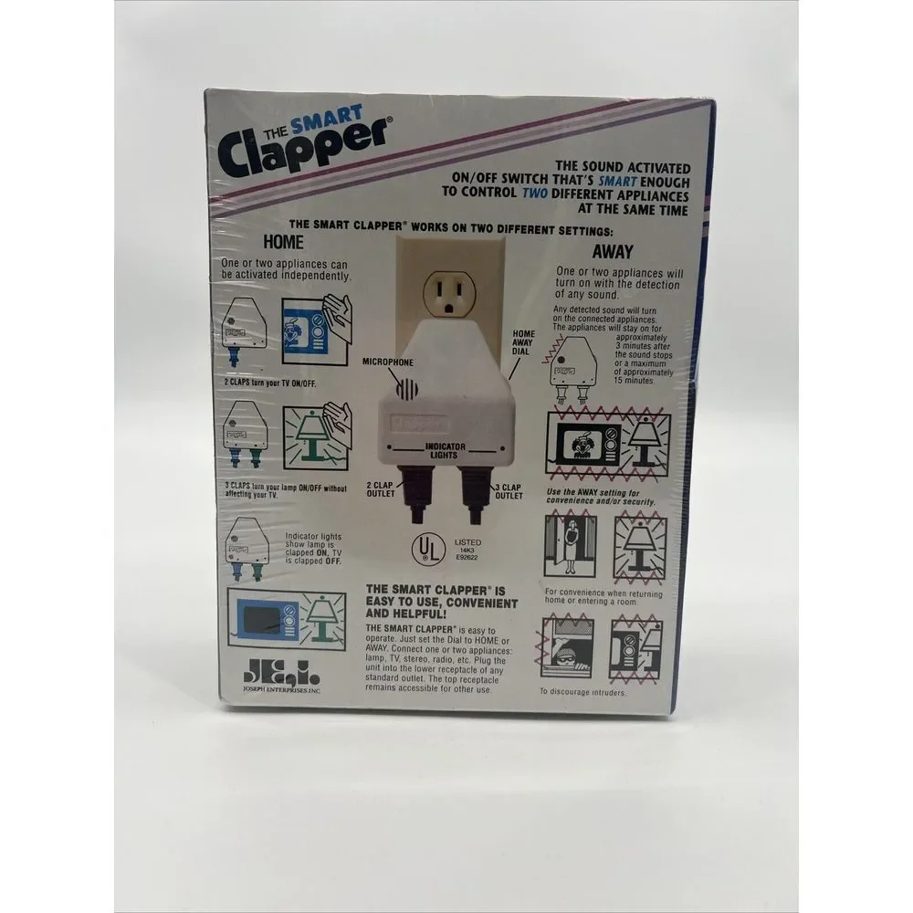 Vintage Smart Clapper Clap On, Clap Off Light Sensor BRAND NEW SEALED 1992‎